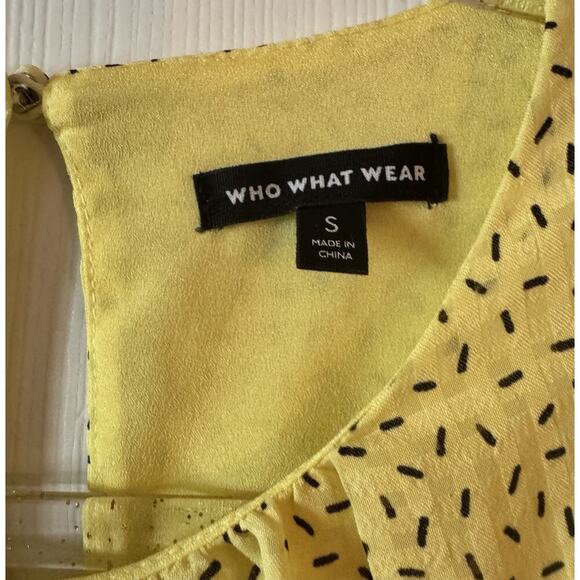 Who What Wear Womens Yellow Short Shift Baby Doll Dress Ruffle Sleeves Size S - Picture 2 of 7